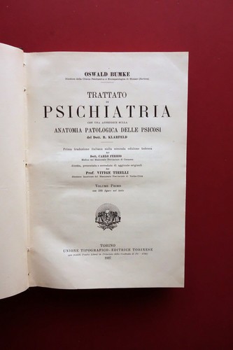 Oswald bumke trattato - oswald, di