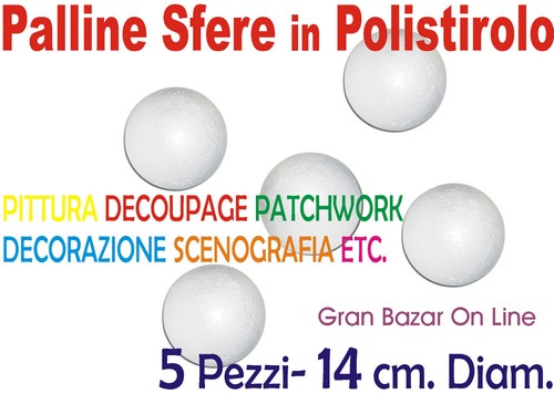 Palla sfera polistirolo - 5, pz