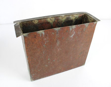 Antica Fioriera in Rame da Muro Patina Verde Vaso Rustico Rettangolare Cassetta
