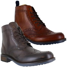 Stivaletti stringati uomo Catesby classici in pelle brogues derby taglie dalla 7 alla 12