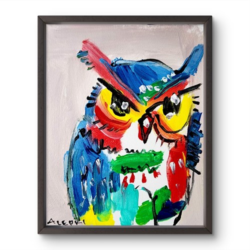 Quadro astratto originale - , gufo