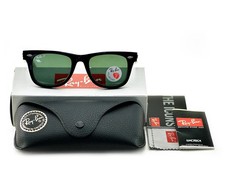 Occhiali da sole Ray-Ban RB2140 originali Wayfarer montatura nera lenti verdi 50mm unisex