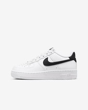 SCARPE NIKE AIR FORCE 1 GS BIANCO NERO BASSE FV5948 101 RAGAZZO DONNA UNISEX