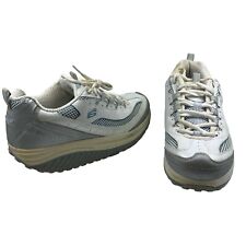 Scarpe da tennis Skechers Shape Ups donna 8,5 fitness tonificazione argento blu passeggio