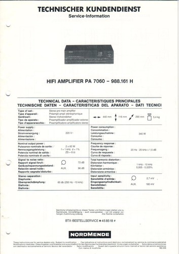 Nordmende 7060 988 161 - nordmende, 988.161