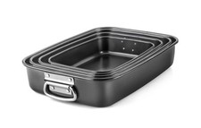 Set 4 Teglie Rostiere in Alluminio Antiaderenti Vulcano 20 + 25 + 30 + 35 cm