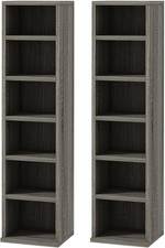 Libreria Scaffale Porta CD DVD Set 2 Pezzi a 12 Ripiani, Libreria a Colonna per 