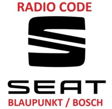 SEAT CODICE per Radio Autoradio decodifica SE 350 RCD Ultra Low BLAUPUNKT BOSCH