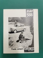 Fiat 500 1957 ORIGINALE pagina rivista pubblicitaria italiana d'epoca ottime condizioni