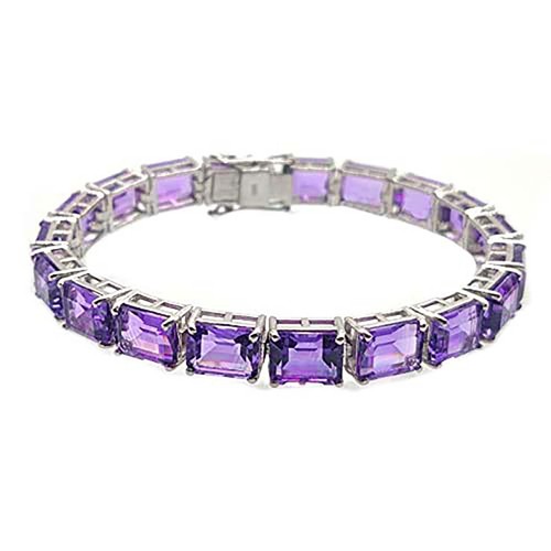 Ametista uomo bracciale 6x8 - bracciale,