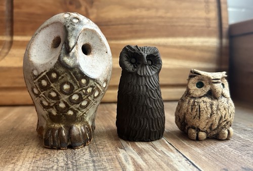 Small stone owls three owl - stone,