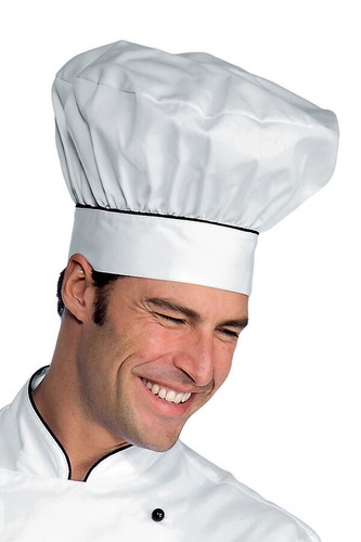 Cappello cuoco bianco nero - e,
