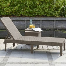 Lettino sdraio da giardino pieghevole in resina effetto rattan lettini beige