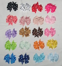 Pinza Clip Fermaglio Capelli Stoffa Nodo Macchiato 20 Colori Varie Parrucchiere