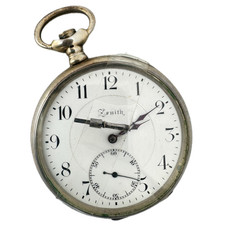 Antico Zenith Grand Prix 15 J Orologio da Tasca Meccanico Microregolatore Argento