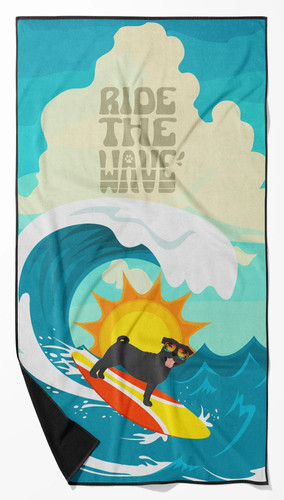 Telo mare surfer cane nero - telo,