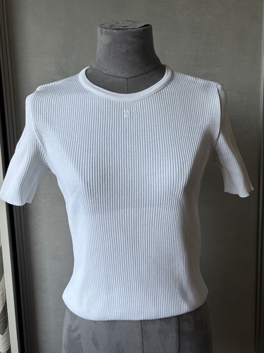 Chanel top blanc brodé - chanel, cc