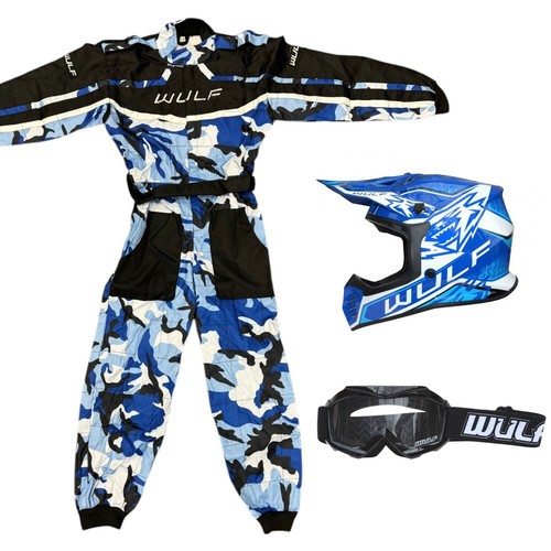 Set mimetico blu maschera
