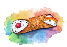 Acquerello cannolo siciliano