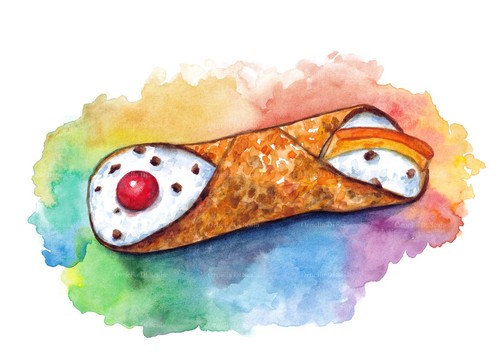 Acquerello cannolo siciliano