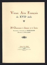 Andre-Bloch Vecchio Airs Francese Del Xvii Siècle 20 Canzoni Con Danza & Drink