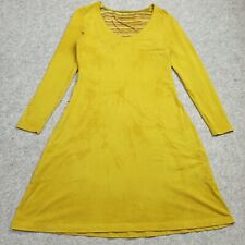 Gudrun Sjoden Donna Abito Tunica XS Giallo Cotone Organico Stretch Jersey Fiori