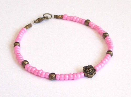 Bracciale fiore perline - fiore, e