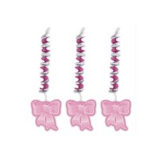 Addobbi Pendenti Decorazioni Battesimo Bimba Baby Girl Rosa Cerimonia Festa Fest