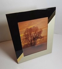 Portafoto Vintage Oro e Nero Specchio cm 32 x 26 Modernariato Made in Italy