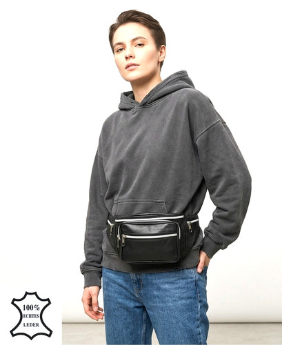 Marsupio pelle nappa grande - in,