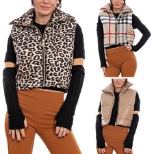 Piumino crop donna smanicato