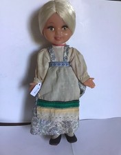 Bambola in plastica, di provenienza russa, con abiti completi, occhi fissi. 