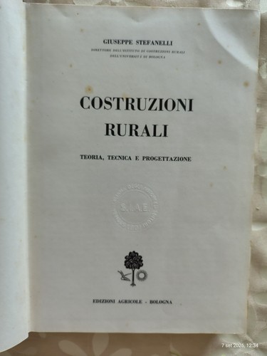 Libro costruzioni rurali - libro, di
