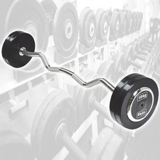 MANUBRI BILANCIERE CURL CURVO ONDULATO PRECARICATO DA 20 KG 10+10 KG BODYSOLID