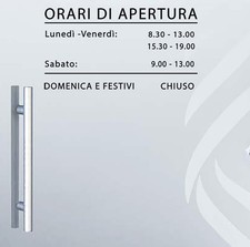 Adesivo Negozio Vetrina Orari