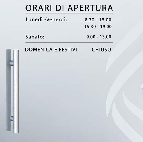 Adesivo negozio vetrina - negozio, orari