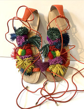 ZARA Colorful Leather Pom Pom