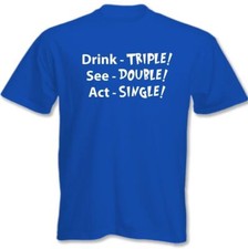 Beer T-Shirt Gin Drink Triple See Double Single Uomo Divertente Alcol Beer Party