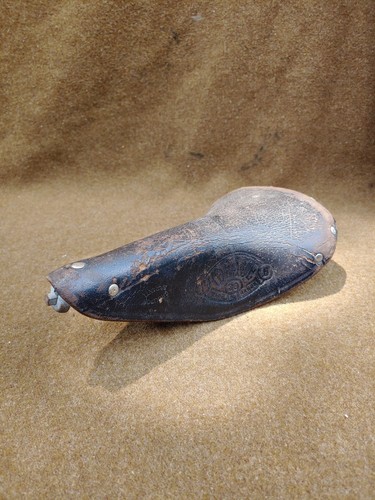 Vintage leather bicycle saddle - leather,