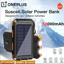 Banca di Energia Solare 50000mAh Portatile Grande Capacità Caricatore Mobile Veloce con Luce