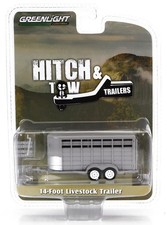 MODELLISMO AUTO STATICO GREENLIGHT CARRELLO LIVESTOCK TRASPORTO ANIMALI 1/64