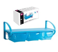 Mensola da parete blu per cameretta bambini asilo 3 box scorrevoli 81 x 33 x ...