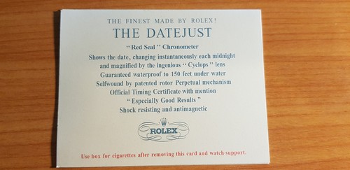 Rolex datejust carta sigarette - datejust,