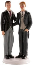 - Decorazione per Torte Di Matrimonio - Figura Di Coppia Di Sposi Gay Abbracciat