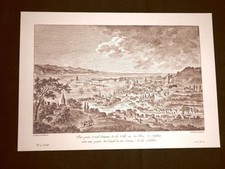 Città e porto di Messina in Sicilia e coste della Calabria Litografia Saint-Non