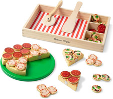 Pizza Party - Set Gioco Cibo in Legno, Pizza Da Tagliare E Condire Con Accessori