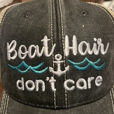 Embroidered Womens Ponytail Baseball Cap Boat Hair Don'T Care Trucker Hat