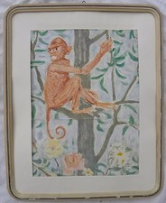 Giuseppe MONTANARI (Osimo 1889-Varese 1976) SCIMMIA Tecnica Mista su carta 46x37