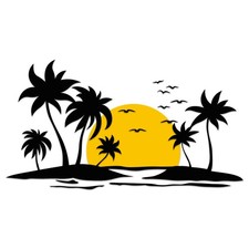 Set Di Adesivi Spiaggia Sole