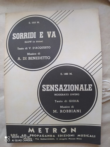 Benedetto sorridi e - a., va"